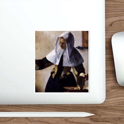 VERMEER, Johannes - Young Woman with a Water Jug (detail)2 (Artwork) STICKER Vinyl Die-Cut Decal-The Sticker Space