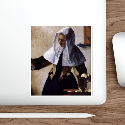 VERMEER, Johannes - Young Woman with a Water Jug (detail)2 (Artwork) STICKER Vinyl Die-Cut Decal-The Sticker Space