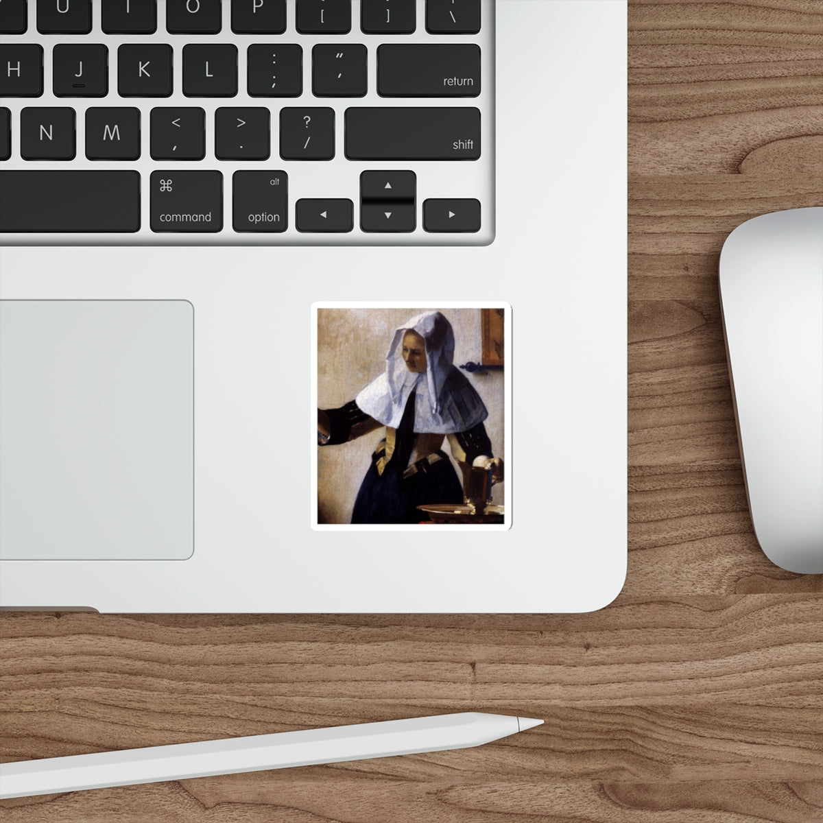 VERMEER, Johannes - Young Woman with a Water Jug (detail)2 (Artwork) STICKER Vinyl Die-Cut Decal-The Sticker Space