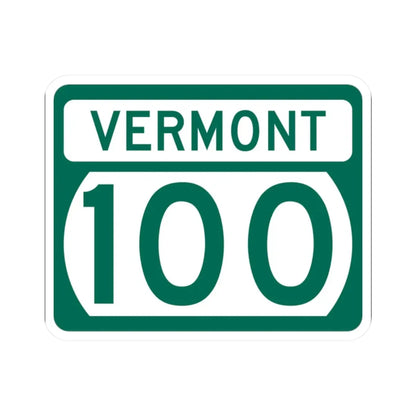 Vermont 100 (Vermont) (Road Sign) STICKER Vinyl Kiss-Cut Decal 2 Inch White - The Sticker Space