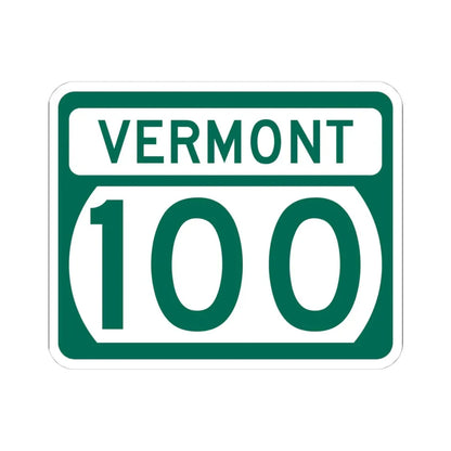 Vermont 100 (Vermont) (Road Sign) STICKER Vinyl Kiss-Cut Decal 4 Inch White - The Sticker Space