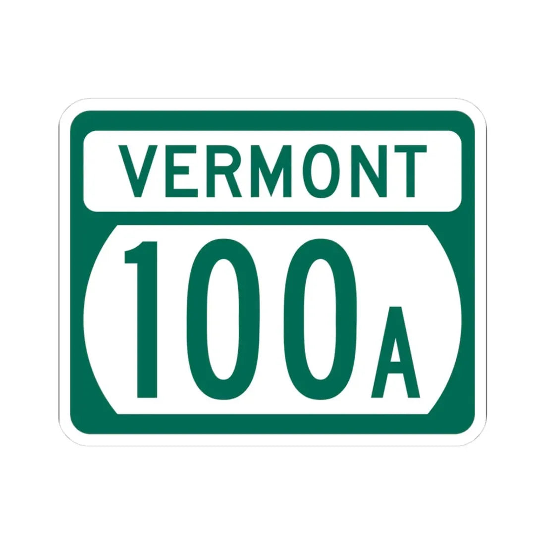 Vermont 100A (Vermont) (Road Sign) STICKER Vinyl Kiss-Cut Decal 3 Inch White - The Sticker Space