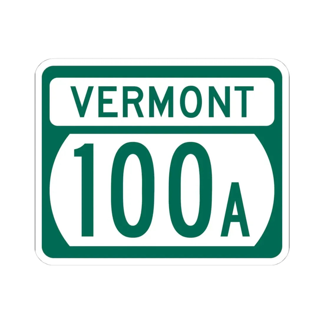 Vermont 100A (Vermont) (Road Sign) STICKER Vinyl Kiss-Cut Decal 4 Inch White - The Sticker Space