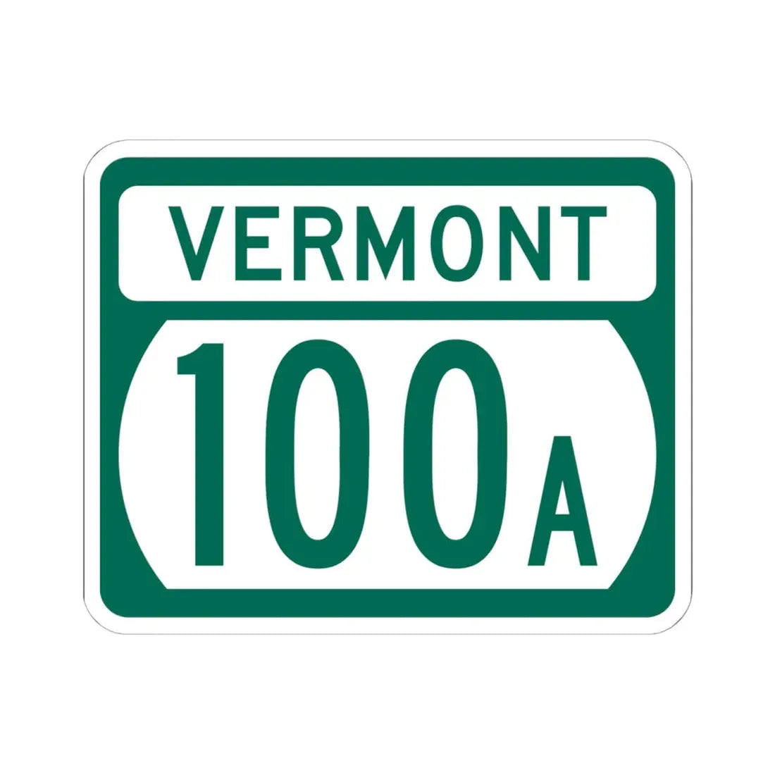 Vermont 100A (Vermont) (Road Sign) STICKER Vinyl Kiss-Cut Decal 6 Inch White - The Sticker Space