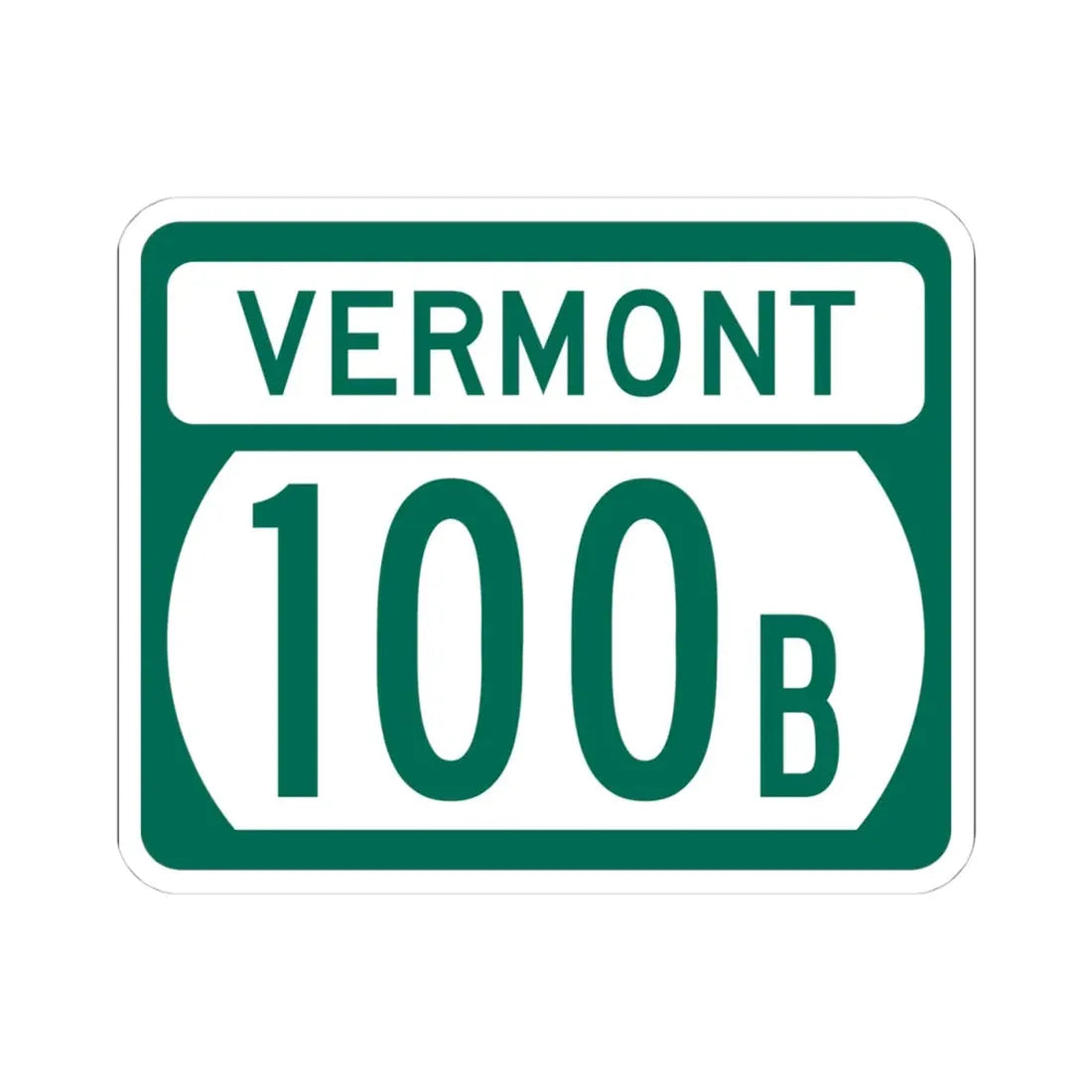 Vermont 100B (Vermont) (Road Sign) STICKER Vinyl Kiss-Cut Decal 4 Inch White - The Sticker Space