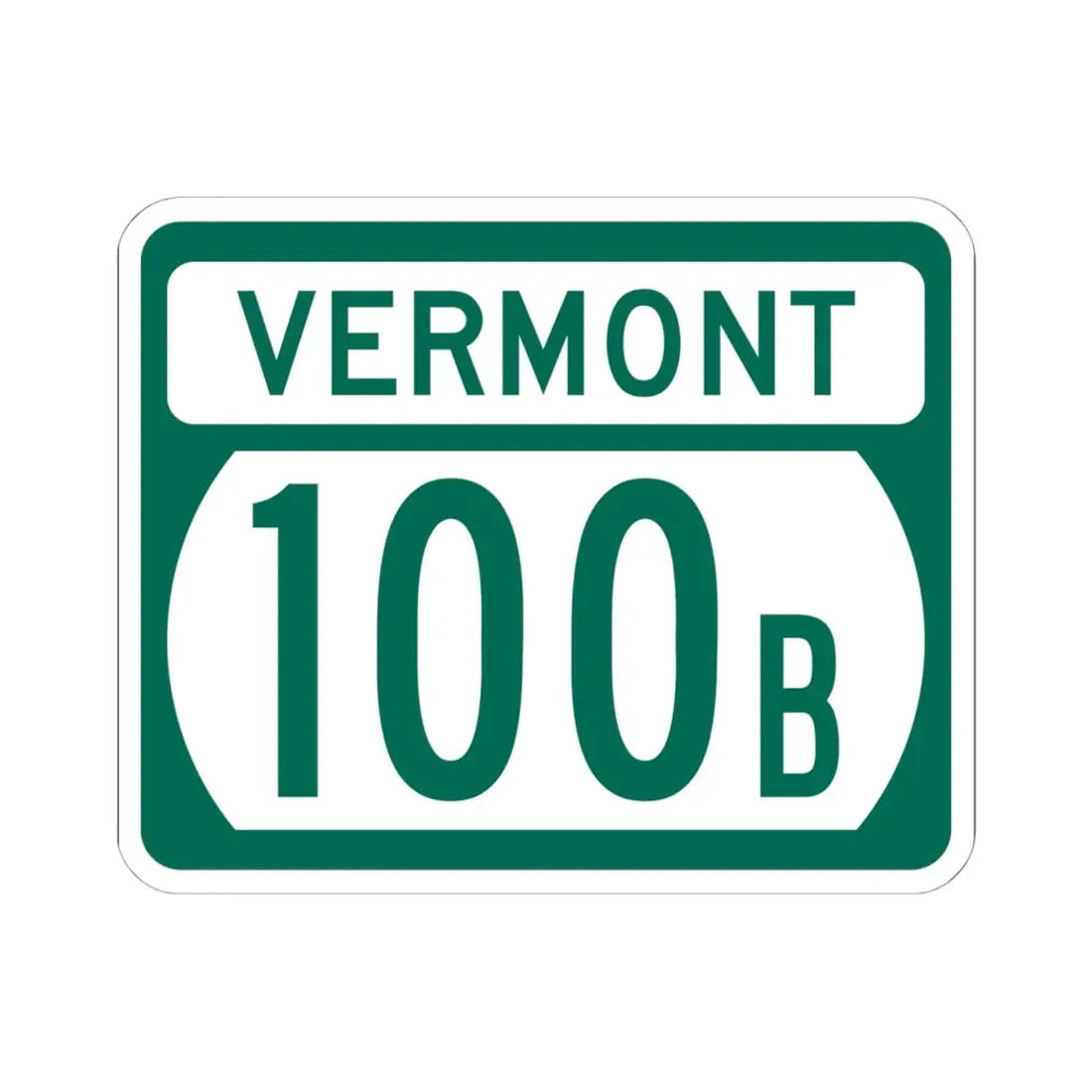 Vermont 100B (Vermont) (Road Sign) STICKER Vinyl Kiss-Cut Decal 6 Inch White - The Sticker Space