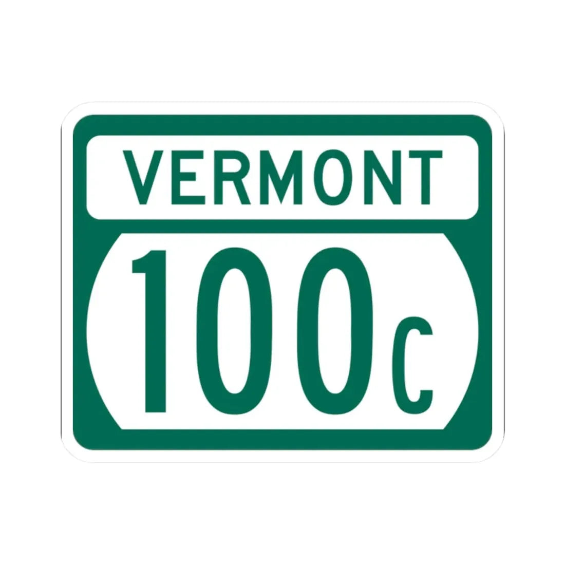 Vermont 100C (Vermont) (Road Sign) STICKER Vinyl Kiss-Cut Decal 2 Inch White - The Sticker Space