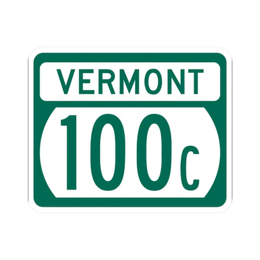 Vermont 100C (Vermont) (Road Sign) STICKER Vinyl Kiss-Cut Decal 2 Inch White - The Sticker Space