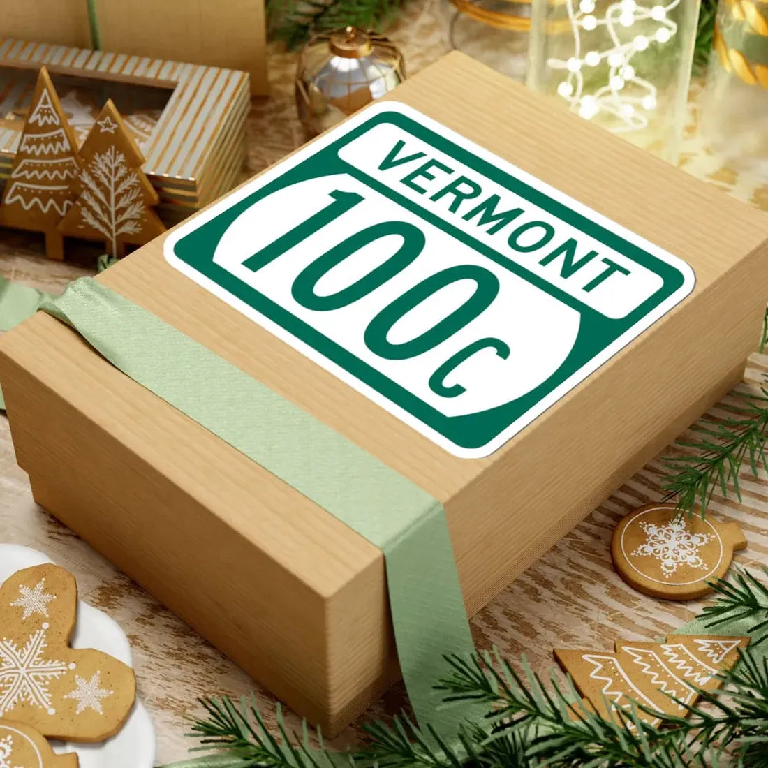 Vermont 100C (Vermont) (Road Sign) STICKER Vinyl Kiss-Cut Decal - The Sticker Space
