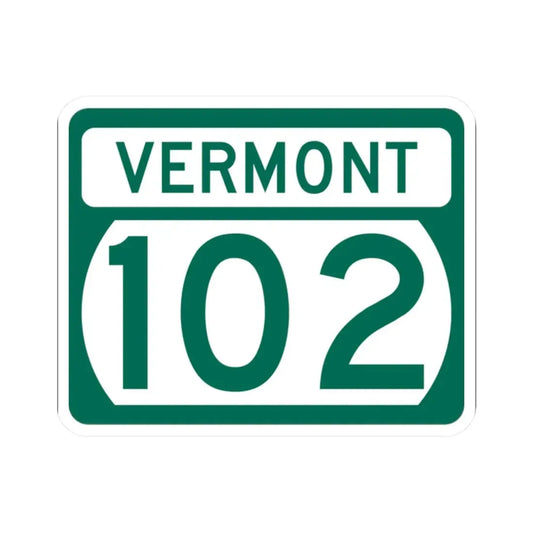 Vermont 102 (Vermont) (Road Sign) STICKER Vinyl Kiss-Cut Decal 2 Inch White - The Sticker Space