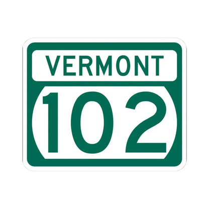 Vermont 102 (Vermont) (Road Sign) STICKER Vinyl Kiss-Cut Decal 3 Inch White - The Sticker Space