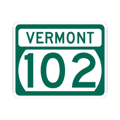 Vermont 102 (Vermont) (Road Sign) STICKER Vinyl Kiss-Cut Decal 4 Inch White - The Sticker Space