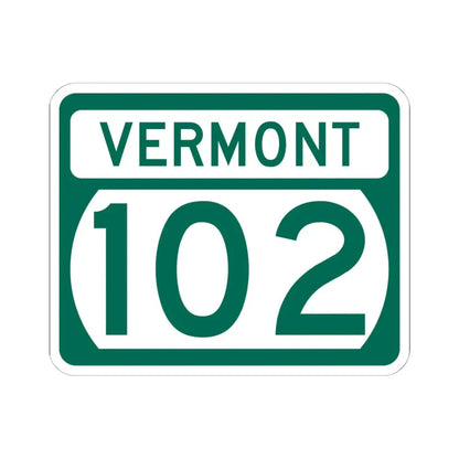 Vermont 102 (Vermont) (Road Sign) STICKER Vinyl Kiss-Cut Decal 6 Inch White - The Sticker Space