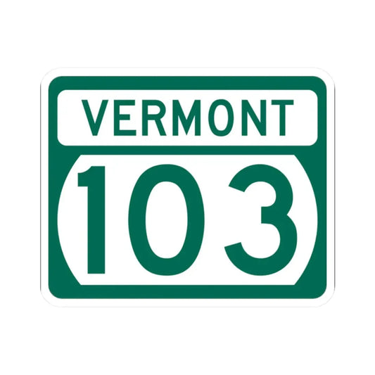 Vermont 103 (Vermont) (Road Sign) STICKER Vinyl Kiss-Cut Decal 2 Inch White - The Sticker Space