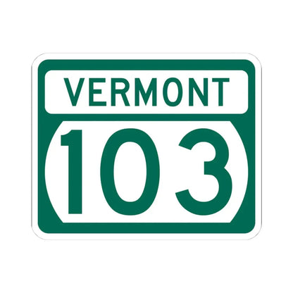 Vermont 103 (Vermont) (Road Sign) STICKER Vinyl Kiss-Cut Decal 4 Inch White - The Sticker Space