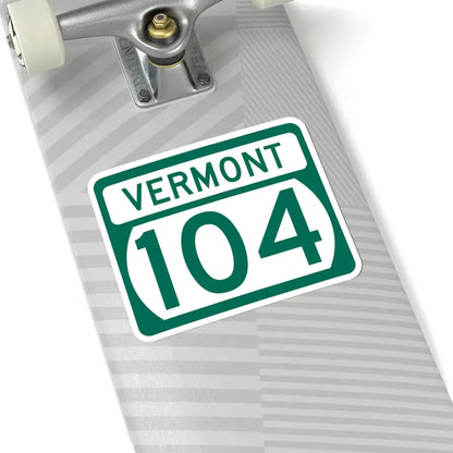 Vermont 104 (Vermont) (Road Sign) STICKER Vinyl Kiss-Cut Decal - The Sticker Space