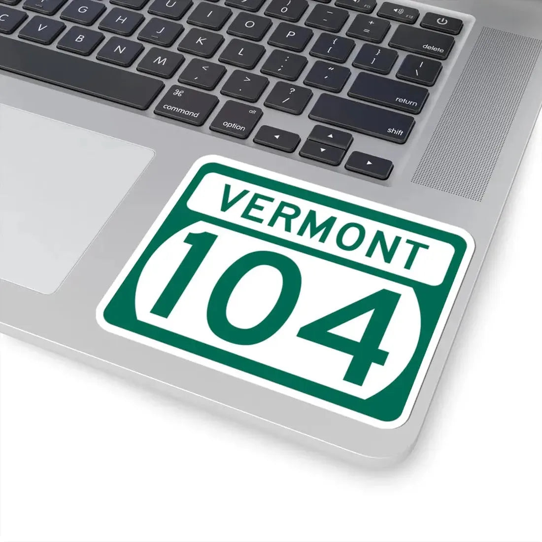 Vermont 104 (Vermont) (Road Sign) STICKER Vinyl Kiss-Cut Decal - The Sticker Space