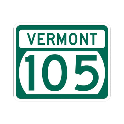 Vermont 105 (Vermont) (Road Sign) STICKER Vinyl Kiss-Cut Decal 2 Inch White - The Sticker Space
