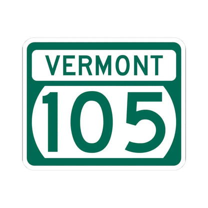 Vermont 105 (Vermont) (Road Sign) STICKER Vinyl Kiss-Cut Decal 3 Inch White - The Sticker Space