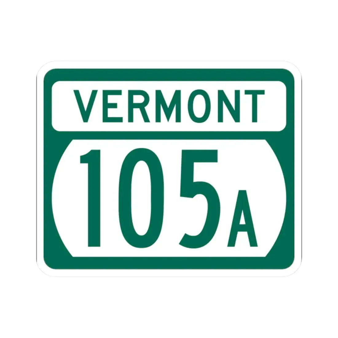 Vermont 105A (Vermont) (Road Sign) STICKER Vinyl Kiss-Cut Decal 2 Inch White - The Sticker Space