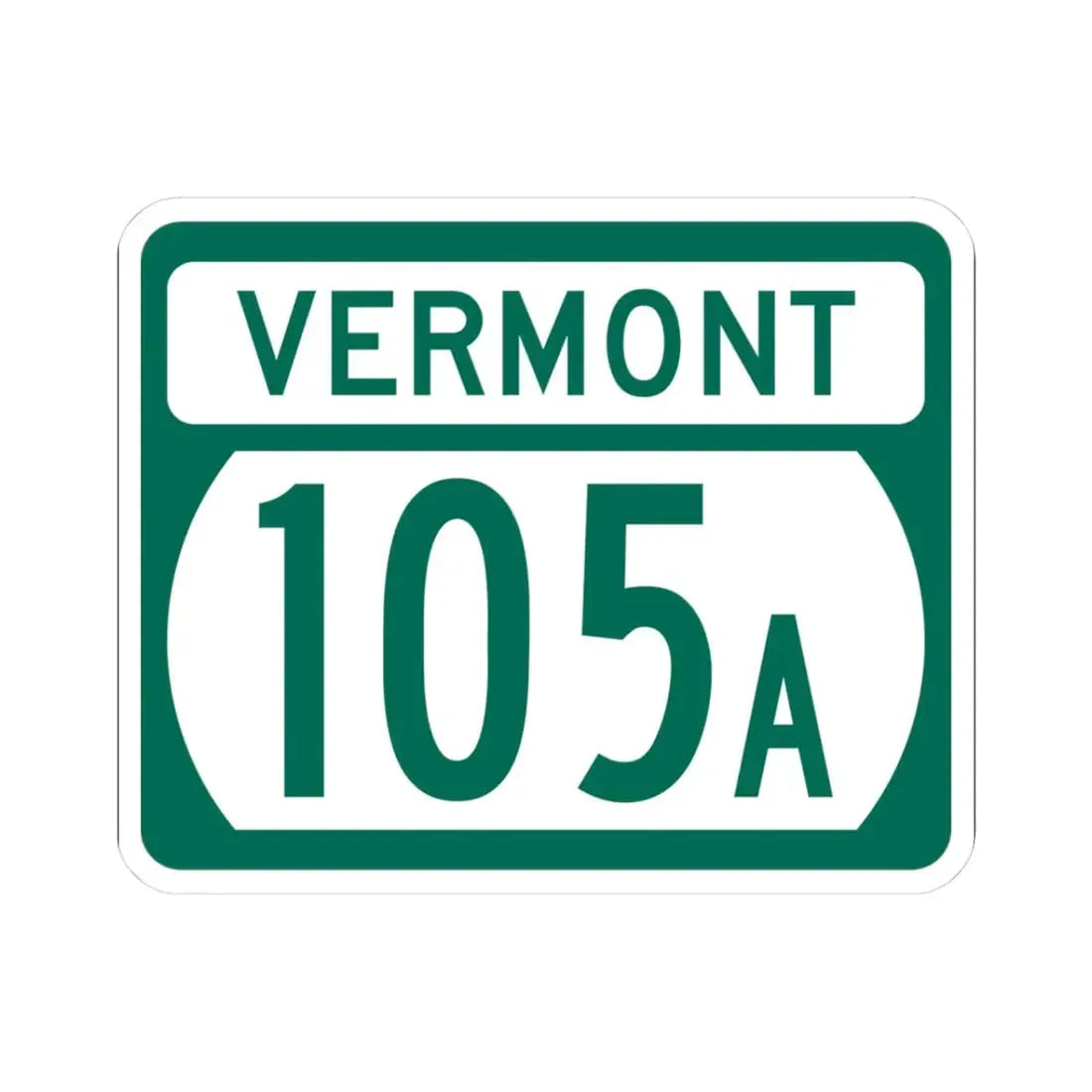 Vermont 105A (Vermont) (Road Sign) STICKER Vinyl Kiss-Cut Decal 3 Inch White - The Sticker Space