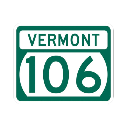 Vermont 106 (Vermont) (Road Sign) STICKER Vinyl Kiss-Cut Decal 2 Inch White - The Sticker Space