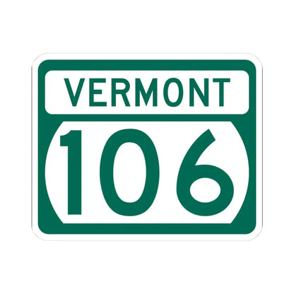 Vermont 106 (Vermont) (Road Sign) STICKER Vinyl Kiss-Cut Decal 3 Inch White - The Sticker Space