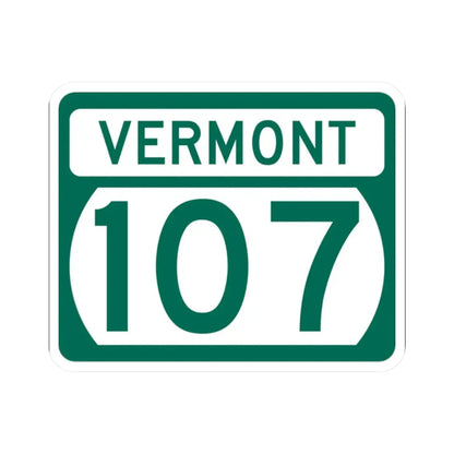 Vermont 107 (Vermont) (Road Sign) STICKER Vinyl Kiss-Cut Decal 2 Inch White - The Sticker Space