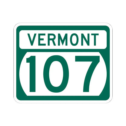 Vermont 107 (Vermont) (Road Sign) STICKER Vinyl Kiss-Cut Decal 6 Inch White - The Sticker Space
