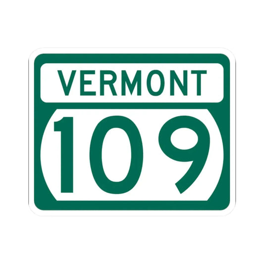 Vermont 109 (Vermont) (Road Sign) STICKER Vinyl Kiss-Cut Decal 2 Inch White - The Sticker Space