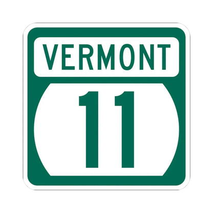 Vermont 11 (Vermont) (Road Sign) STICKER Vinyl Kiss-Cut Decal 3 Inch White - The Sticker Space