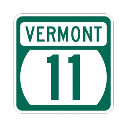 Vermont 11 (Vermont) (Road Sign) STICKER Vinyl Kiss-Cut Decal 6 Inch White - The Sticker Space