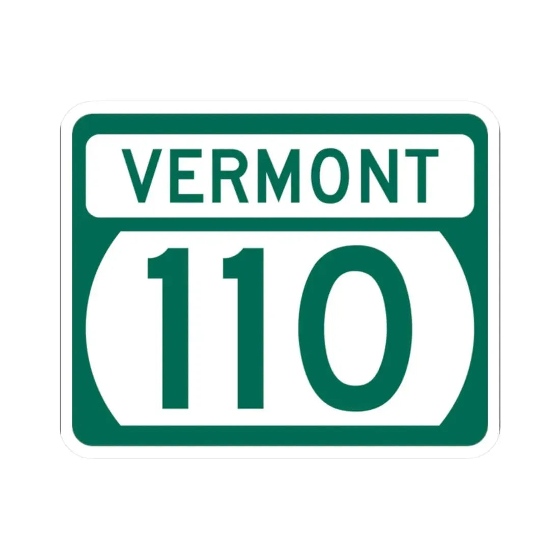 Vermont 110 (Vermont) (Road Sign) STICKER Vinyl Kiss-Cut Decal 2 Inch White - The Sticker Space