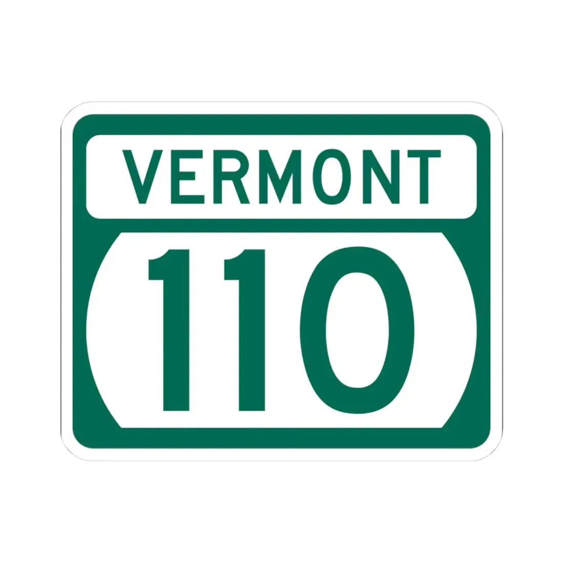 Vermont 110 (Vermont) (Road Sign) STICKER Vinyl Kiss-Cut Decal 3 Inch White - The Sticker Space