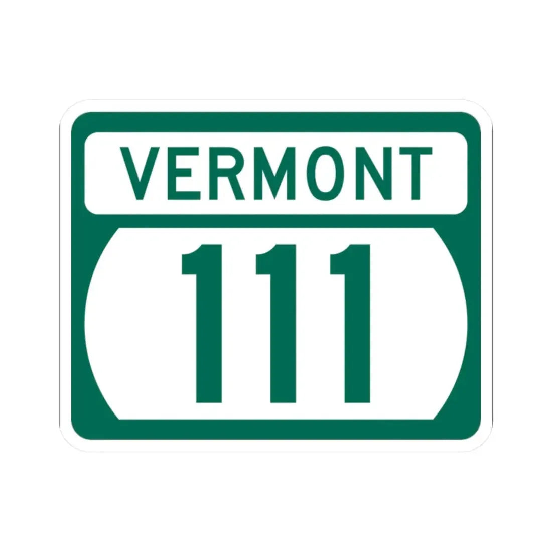 Vermont 111 (Vermont) (Road Sign) STICKER Vinyl Kiss-Cut Decal 2 Inch White - The Sticker Space
