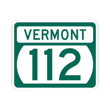 Vermont 112 (Vermont) (Road Sign) STICKER Vinyl Kiss-Cut Decal 4 Inch White - The Sticker Space