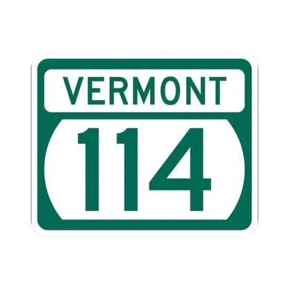 Vermont 114 (Vermont) (Road Sign) STICKER Vinyl Kiss-Cut Decal 2 Inch White - The Sticker Space