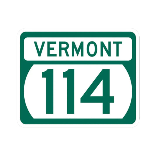 Vermont 114 (Vermont) (Road Sign) STICKER Vinyl Kiss-Cut Decal 2 Inch White - The Sticker Space