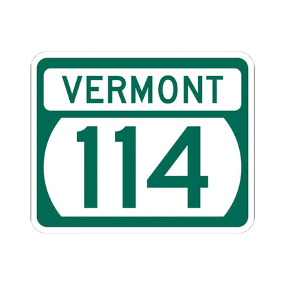 Vermont 114 (Vermont) (Road Sign) STICKER Vinyl Kiss-Cut Decal 4 Inch White - The Sticker Space