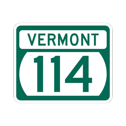 Vermont 114 (Vermont) (Road Sign) STICKER Vinyl Kiss-Cut Decal 6 Inch White - The Sticker Space