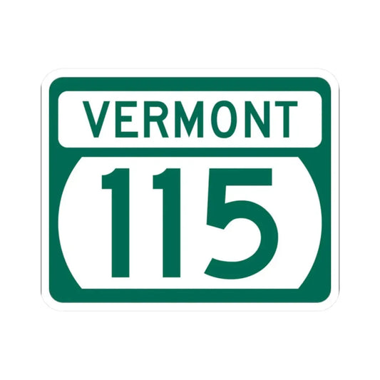 Vermont 115 (Vermont) (Road Sign) STICKER Vinyl Kiss-Cut Decal 2 Inch White - The Sticker Space