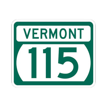 Vermont 115 (Vermont) (Road Sign) STICKER Vinyl Kiss-Cut Decal 4 Inch White - The Sticker Space