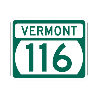 Vermont 116 (Vermont) (Road Sign) STICKER Vinyl Kiss-Cut Decal 2 Inch White - The Sticker Space
