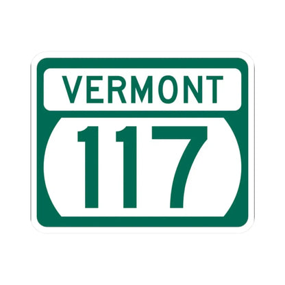 Vermont 117 (Vermont) (Road Sign) STICKER Vinyl Kiss-Cut Decal 2 Inch White - The Sticker Space