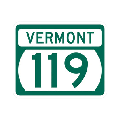 Vermont 119 (Vermont) (Road Sign) STICKER Vinyl Kiss-Cut Decal 2 Inch White - The Sticker Space