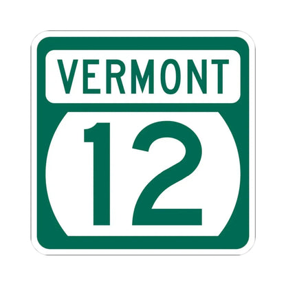 Vermont 12 (Vermont) (Road Sign) STICKER Vinyl Kiss-Cut Decal 3 Inch White - The Sticker Space