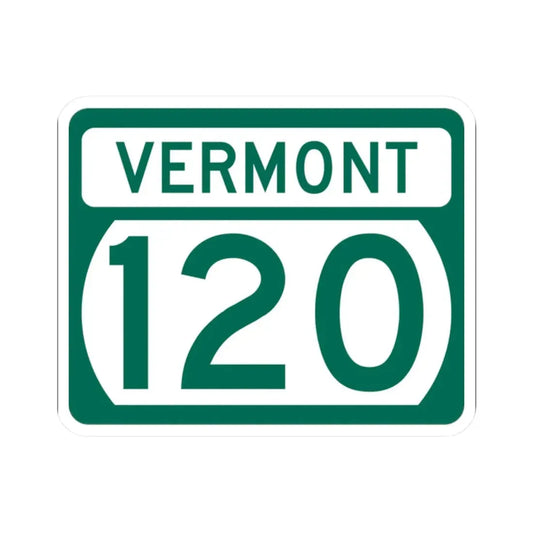 Vermont 120 (Vermont) (Road Sign) STICKER Vinyl Kiss-Cut Decal 2 Inch White - The Sticker Space