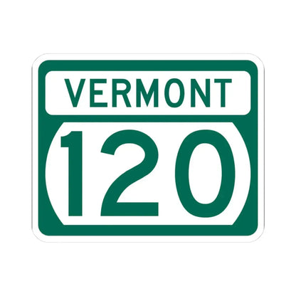 Vermont 120 (Vermont) (Road Sign) STICKER Vinyl Kiss-Cut Decal 3 Inch White - The Sticker Space