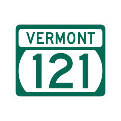 Vermont 121 (Vermont) (Road Sign) STICKER Vinyl Kiss-Cut Decal 2 Inch White - The Sticker Space