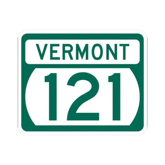 Vermont 121 (Vermont) (Road Sign) STICKER Vinyl Kiss-Cut Decal 2 Inch White - The Sticker Space